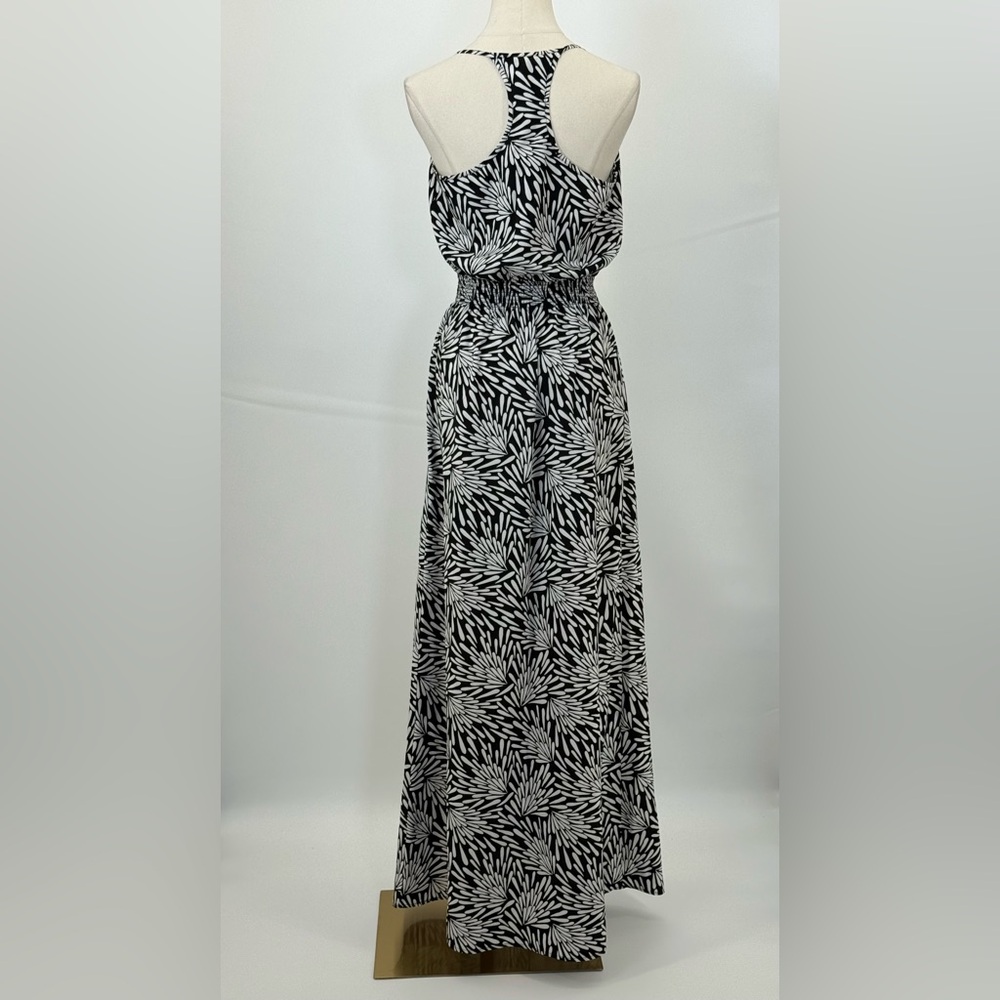 NWT Banana Republic Black White Leaf Print Maxi Dress Sz 4 Sleeveless Racerback - Picture 5 of 13